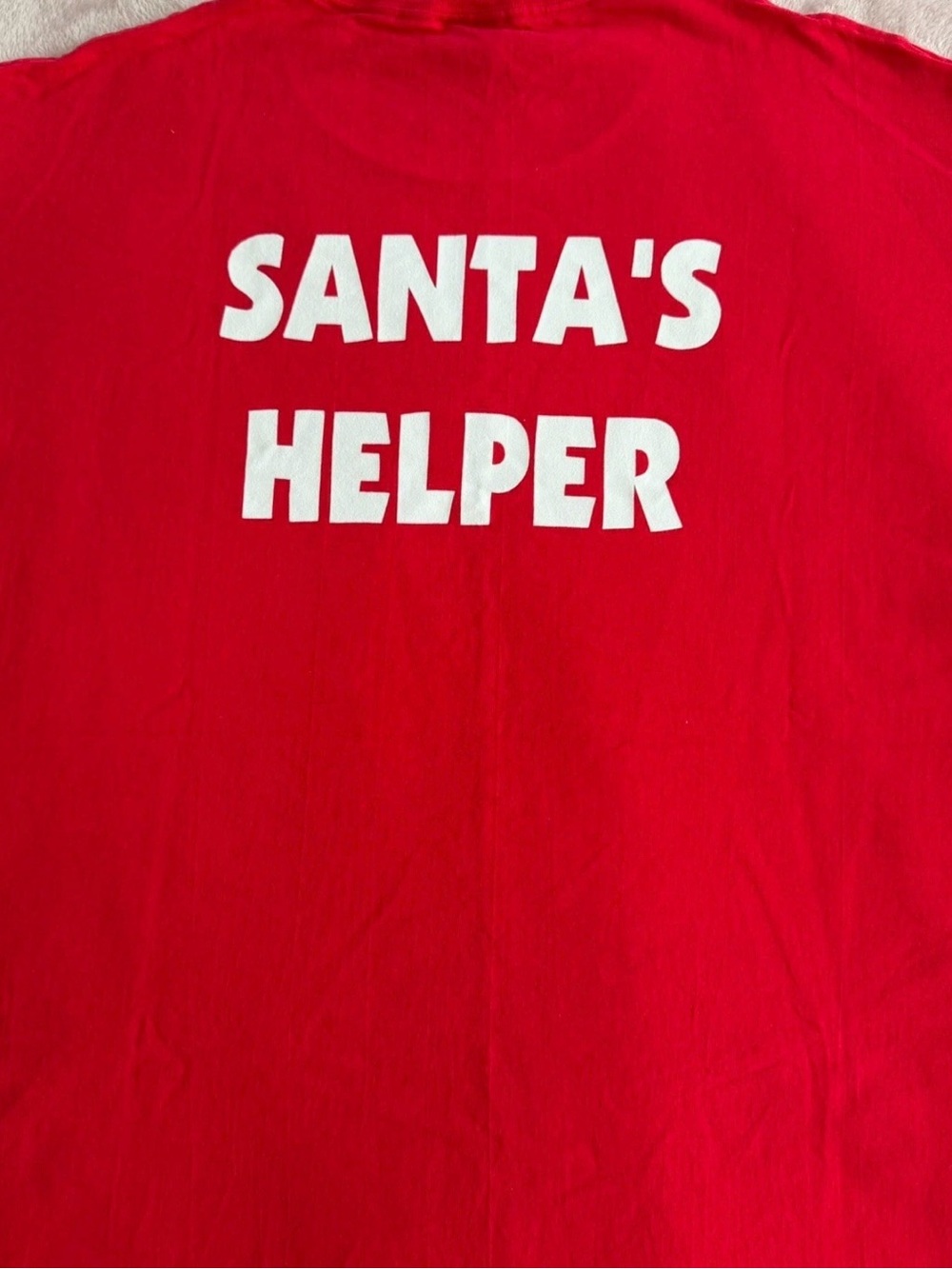 Hanes Comfort-T Santa's Helper Graphic Print Red Men's XL Short Sleeve T-Shirt - Picture 5 of 7